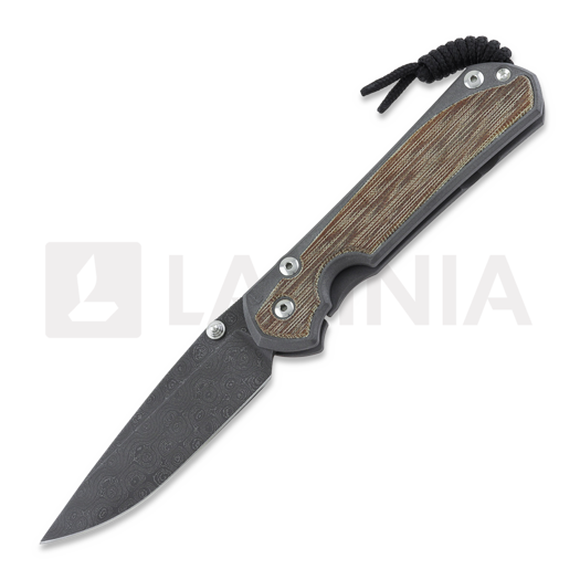 Chris Reeve Sebenza 31 Taschenmesser, large, natural micarta, raindrop damascus L31-1218