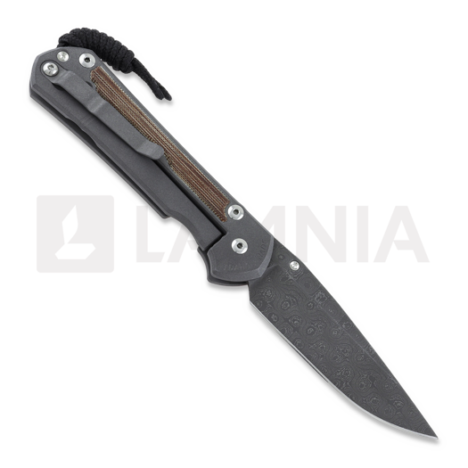 Coltello pieghevole Chris Reeve Sebenza 31, large, natural micarta, raindrop damascus L31-1218