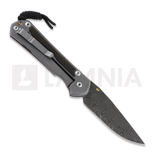 Coltello pieghevole Chris Reeve Sebenza 31, large, oak damascus boomerang L31-1102