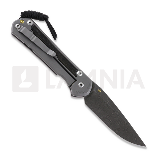 Chris Reeve Sebenza 31 folding knife, large, oak damascus raindrop L31-1106