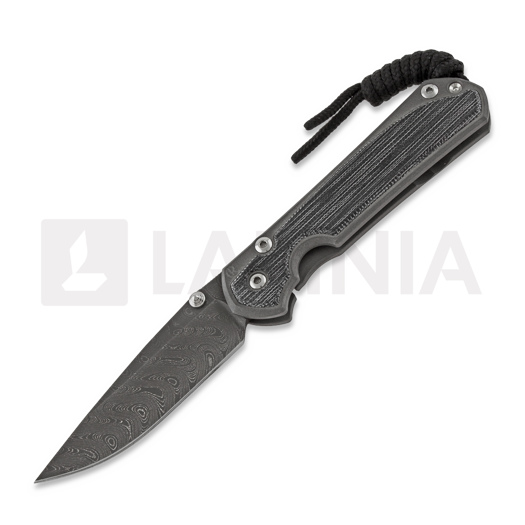 Couteau pliant Chris Reeve Sebenza 31, small, black micarta damascus boomeran S31-1202
