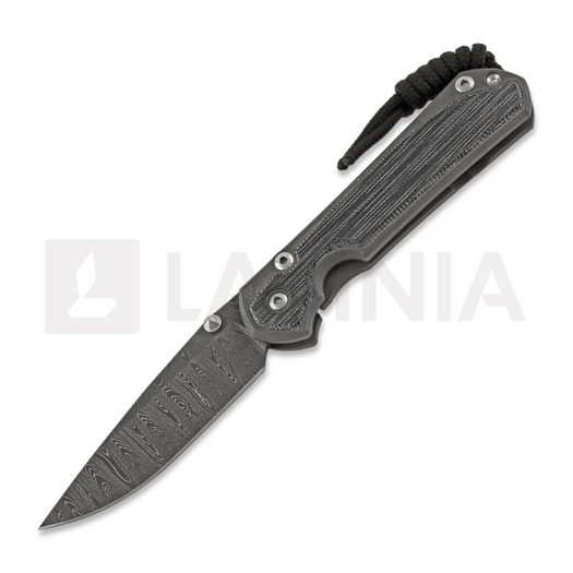 Chris Reeve Sebenza 31 סכין מתקפלת, small, black micarta damascus ladder S31-1204