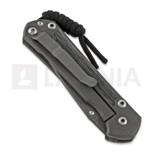 Chris Reeve Sebenza 31 sulankstomas peilis, small, black micarta damascus ladder S31-1204