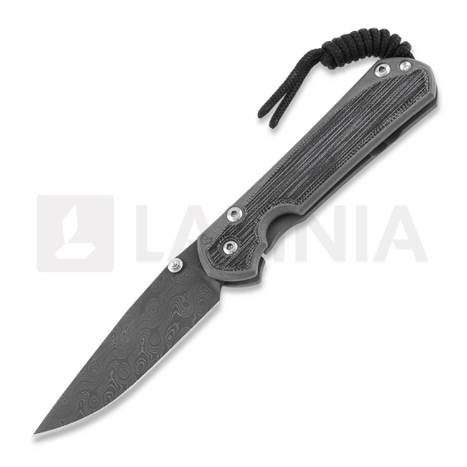 Chris Reeve Sebenza 31 foldekniv, small, black micarta damascus raindrop S31-1206