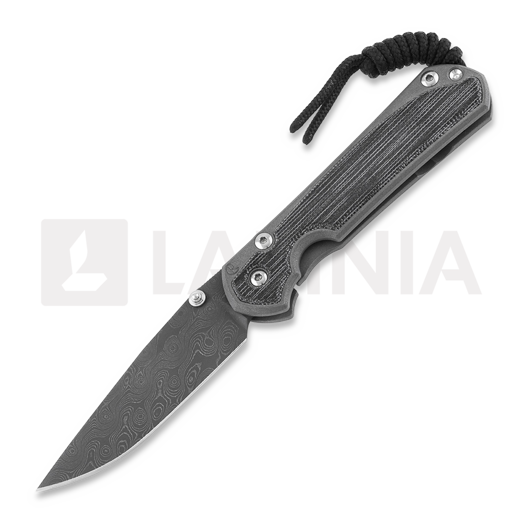 Chris Reeve Sebenza 31 foldekniv, small, black micarta damascus raindrop S31-1206