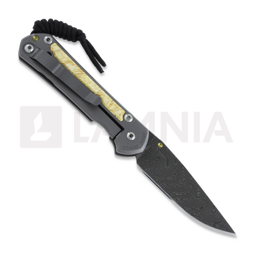 Chris Reeve Sebenza 31 folding knife, small, box elder damascus boomerang S31-1110