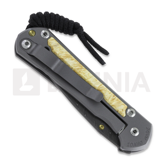 Chris Reeve Sebenza 31 folding knife, small, box elder damascus boomerang S31-1110