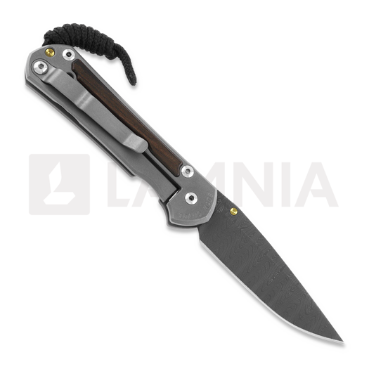 Chris Reeve Sebenza 31 sulankstomas peilis, small, macassar ebony damascus ladder S31-1120