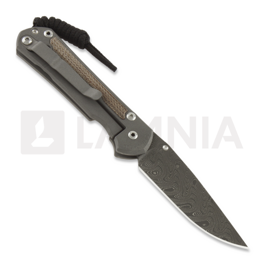 Coltello pieghevole Chris Reeve Sebenza 31, small, natural micarta damascus boomer S31-1214