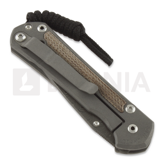 Coltello pieghevole Chris Reeve Sebenza 31, small, natural micarta damascus boomer S31-1214
