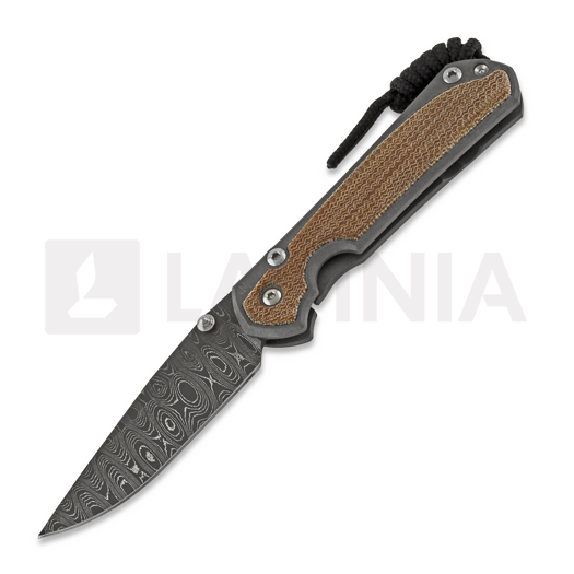 Liigendnuga Chris Reeve Sebenza 31, small, natural micarta damascus ladder S31-1216