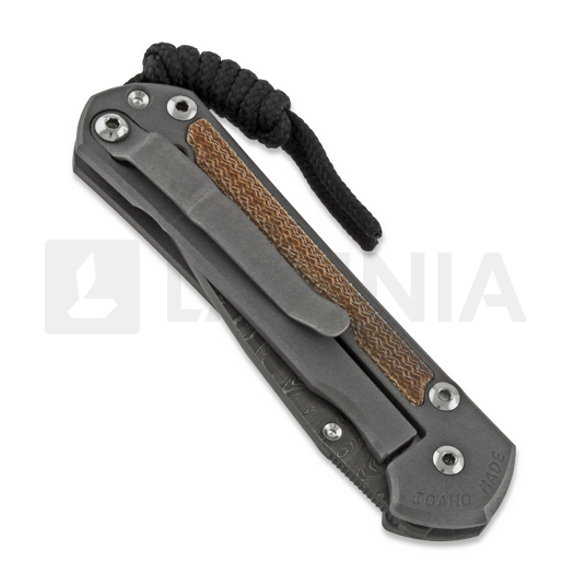 Coltello pieghevole Chris Reeve Sebenza 31, small, natural micarta damascus ladder S31-1216