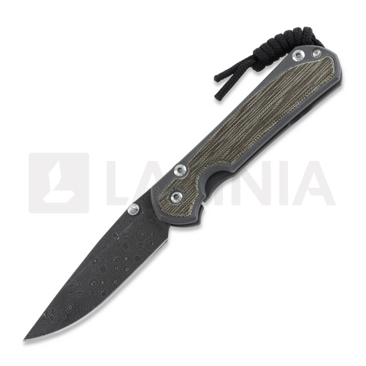 Chris Reeve Sebenza 31 折叠刀, small, natural micarta damascus raindr S31-1218