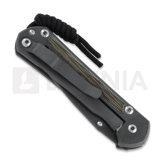 Chris Reeve Sebenza 31 folding knife, small, natural micarta damascus raindr S31-1218