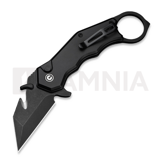 CIVIVI Amaroq folding knife, Black Aluminum, Black Stonewash C24018-2