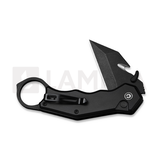 CIVIVI Amaroq sulankstomas peilis, Black Aluminum, Black Stonewash C24018-2