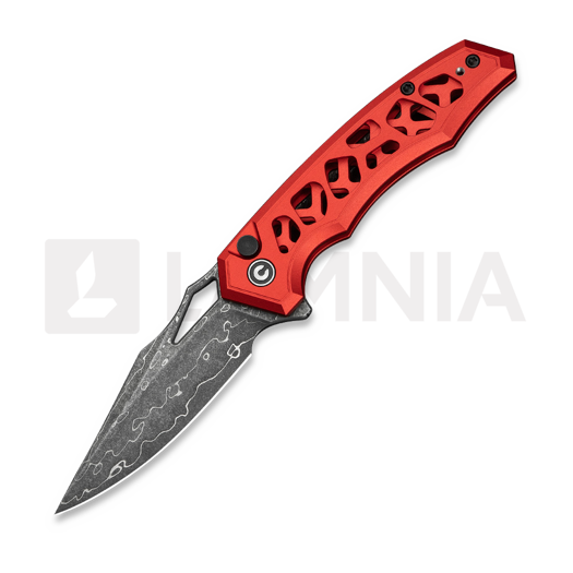 CIVIVI Anaaki Damascus, Skeletonized Red Aluminum C24039-DS1