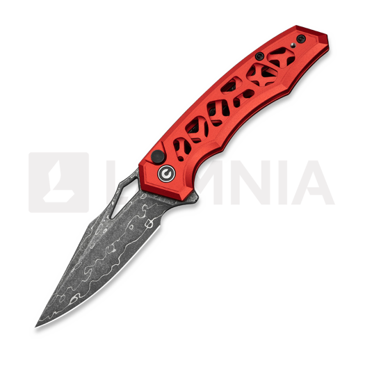 CIVIVI Anaaki Damascus, Skeletonized Red Aluminum C24039-DS1