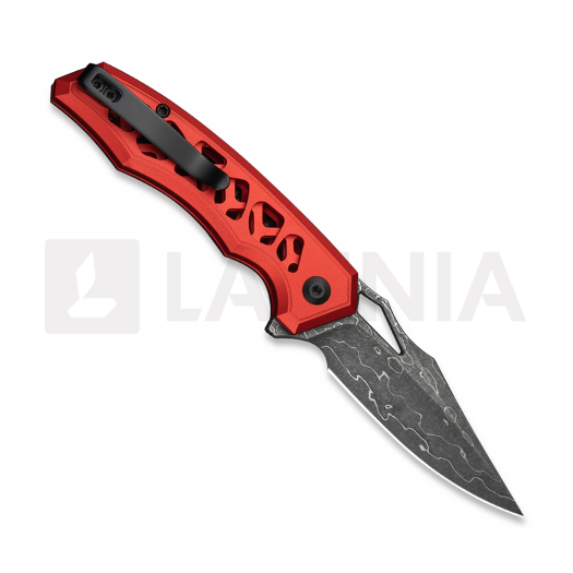 CIVIVI Anaaki Damascus, Skeletonized Red Aluminum C24039-DS1