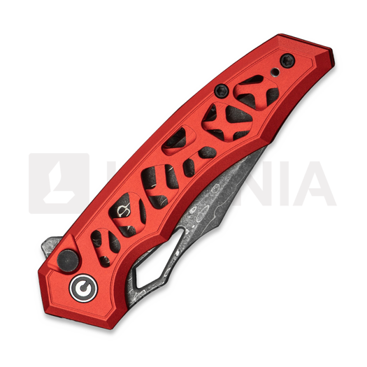 CIVIVI Anaaki Damascus, Skeletonized Red Aluminum C24039-DS1