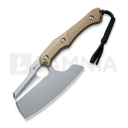 CIVIVI Aratra, Diamond Pattern Tan G-10, Stonewash C21041-3