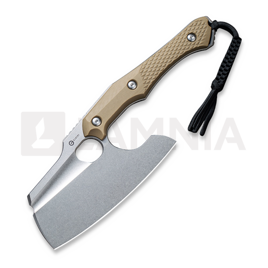 CIVIVI Aratra, Diamond Pattern Tan G-10, Stonewash C21041-3