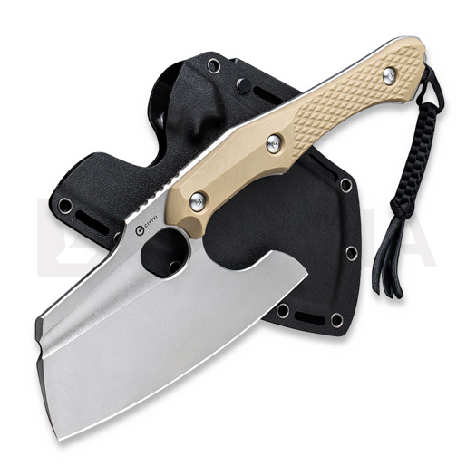 CIVIVI Aratra, Diamond Pattern Tan G-10, Stonewash C21041-3