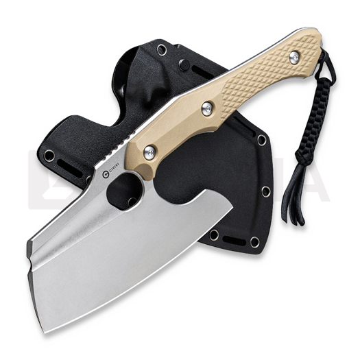 CIVIVI Aratra, Diamond Pattern Tan G-10, Stonewash C21041-3