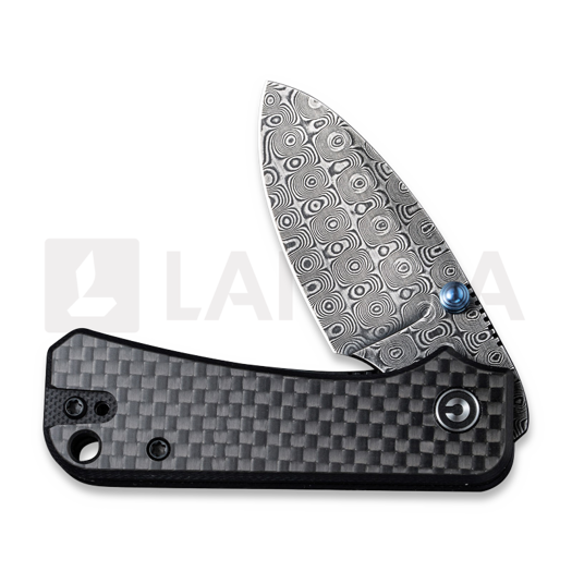 CIVIVI Baby Banter, Black G-10/Twill CF Overlay, Damascus C19068S-DS1