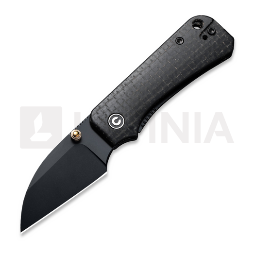 CIVIVI Baby Banter Wharncliffe, Black Burlap Micarta C19068SC-1