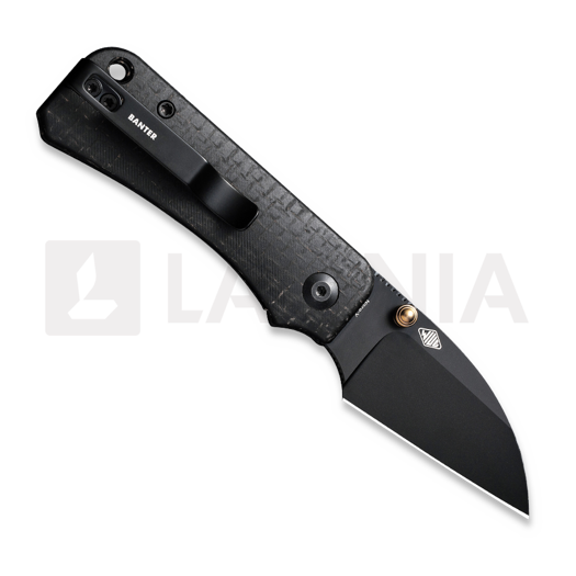 CIVIVI Baby Banter Wharncliffe, Black Burlap Micarta C19068SC-1