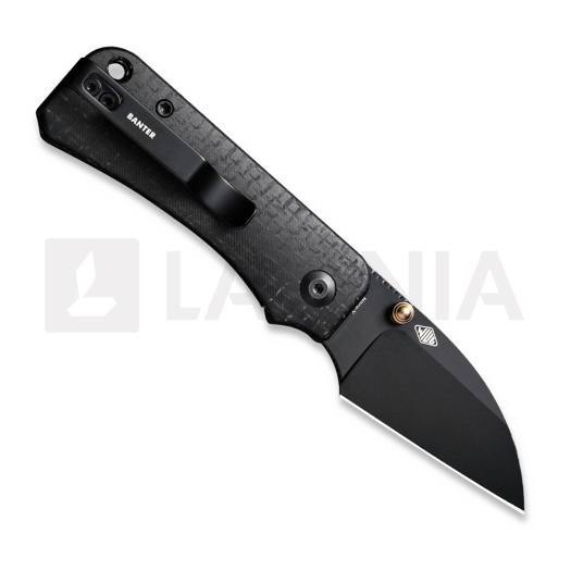 CIVIVI Baby Banter Wharncliffe, Black Burlap Micarta C19068SC-1