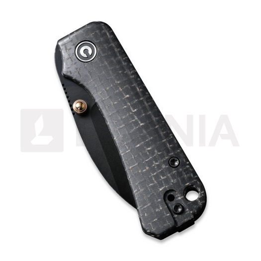 CIVIVI Baby Banter Wharncliffe, Black Burlap Micarta C19068SC-1