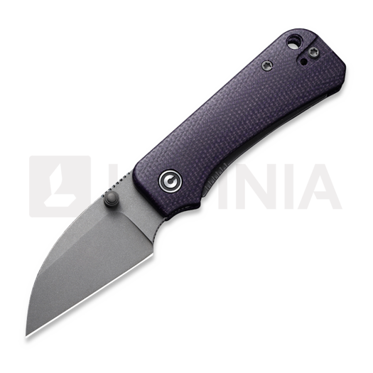 CIVIVI Baby Banter Wharncliffe, Purple Canvas Micarta, Gray SW C19068SC-2