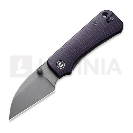 CIVIVI Baby Banter Wharncliffe, Purple Canvas Micarta, Gray SW C19068SC-2