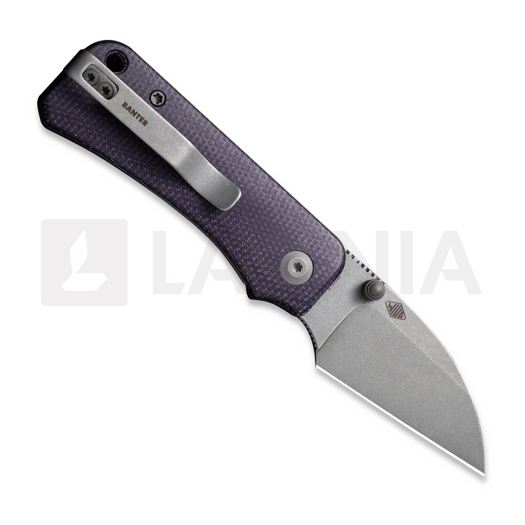 CIVIVI Baby Banter Wharncliffe, Purple Canvas Micarta, Gray SW C19068SC-2