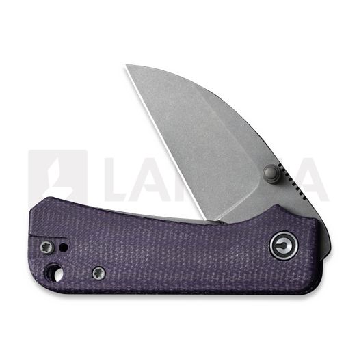 CIVIVI Baby Banter Wharncliffe, Purple Canvas Micarta, Gray SW C19068SC-2