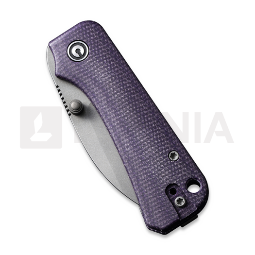 CIVIVI Baby Banter Wharncliffe, Purple Canvas Micarta, Gray SW C19068SC-2