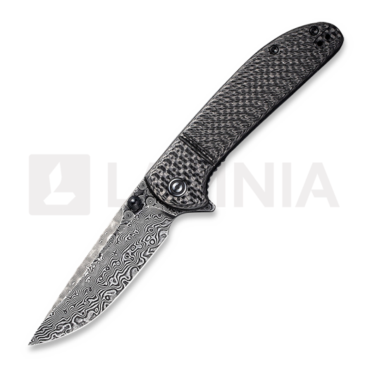 CIVIVI Badlands Vagabond Damascus 折り畳みナイフ, twill carbon fiber C2019DS-1