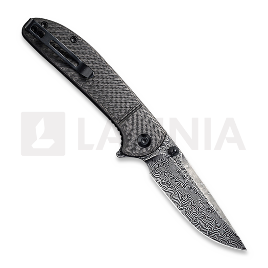 CIVIVI Badlands Vagabond Damascus sulankstomas peilis, twill carbon fiber C2019DS-1