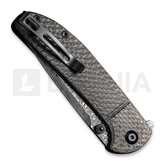 CIVIVI Badlands Vagabond Damascus sulankstomas peilis, twill carbon fiber C2019DS-1