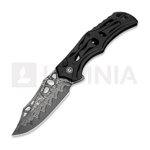 CIVIVI Biophase 折叠刀, Damascus, Black Aluminum C23083-DS1