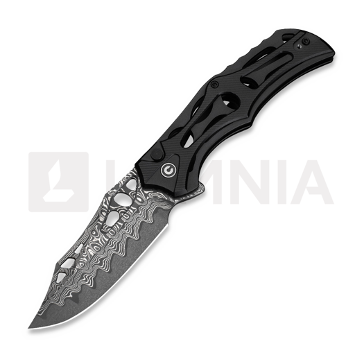 CIVIVI Biophase 접이식 나이프, Damascus, Black Aluminum C23083-DS1