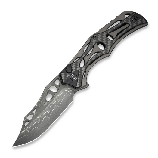 CIVIVI Biophase Damascus, Gray Aluminum/CF/Black G-10 C23083C-DS1