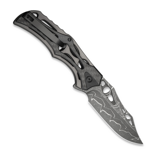 CIVIVI Biophase Damascus, Gray Aluminum/CF/Black G-10 C23083C-DS1