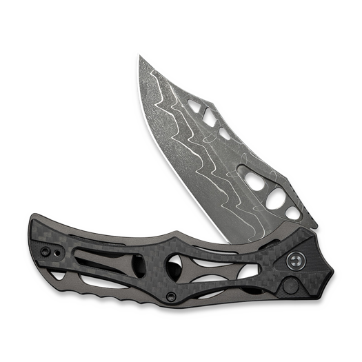 CIVIVI Biophase Damascus, Gray Aluminum/CF/Black G-10 C23083C-DS1