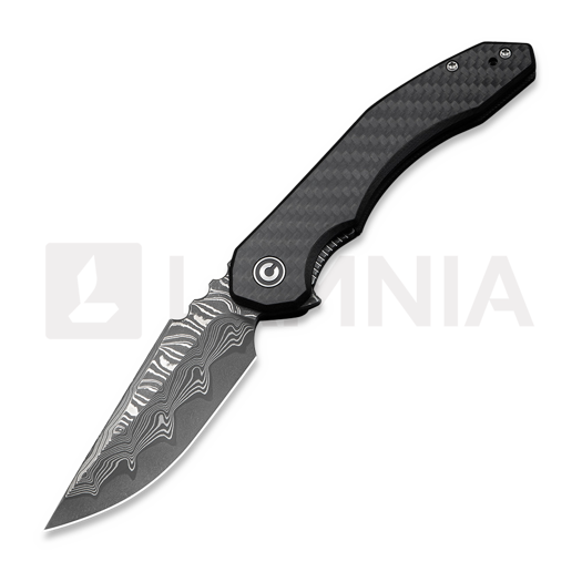 Skladací nôž CIVIVI Bluetick Damascus, Carbon Fiber Overlay/Black G-10 C23050-DS2
