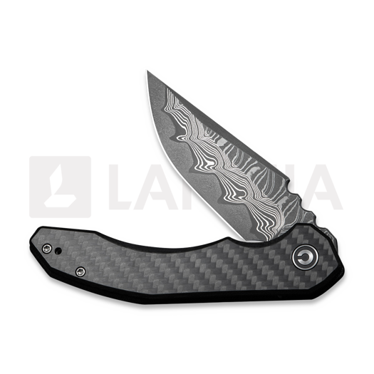 Zav&iacute;rac&iacute; nůž CIVIVI Bluetick Damascus, Carbon Fiber Overlay/Black G-10 C23050-DS2
