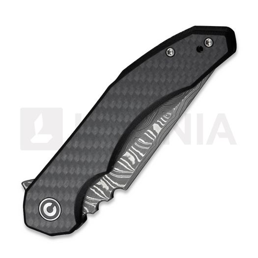 Zav&iacute;rac&iacute; nůž CIVIVI Bluetick Damascus, Carbon Fiber Overlay/Black G-10 C23050-DS2
