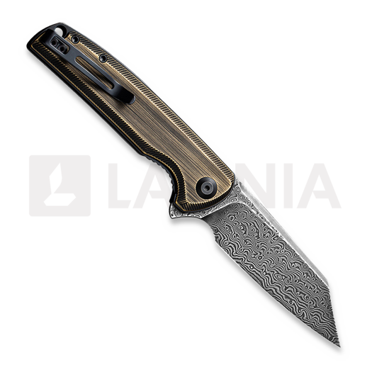 CIVIVI Brigand Damascus sulankstomas peilis, brass C909DS-2